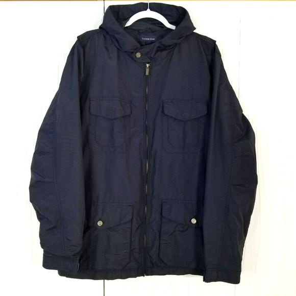Lands' End Other - LANDS END Men's Navy HOOD Windbreaker JACKET XL